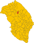 Map of comune of San Cesario di Lecce (province of Lecce, region Apulia, Italy)